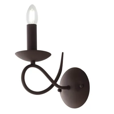 Applique classico in metallo marrone, 1 luce E14, 21x22cm