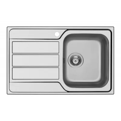 Schock Lavello una vasca con gocciolatoio a sinistra MASTER D100 S MASTD100SDX finitura inox spazzolato da 79x50 cm