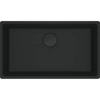 Franke: Lavello una vasca Vasche Sottotop Maris MRG 110-72 125.0686.637 finitura fragranite black matt da 75.3x43.3 cm