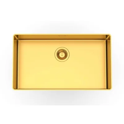 Foster Lavello una vasca 4371 009 finitura acciaio PVD gold da 72.6x41.6 cm