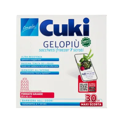 Cuki Congela Gelo Più Sacchetti Freezer 7 Strati Formato Grande 29x42 cm 30pz