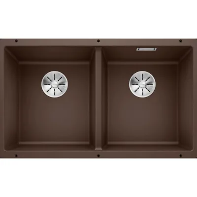 PRONTA CONSEGNA - Blanco | Lavello due vasche SUBLINE 350/350-U 1518599 finitura caffè da 75.5x46 cm - Sottotop