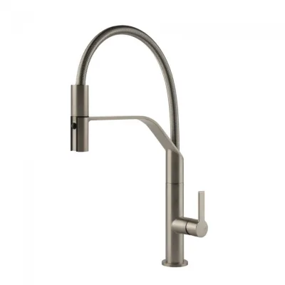 PRONTA CONSEGNA - Gessi Miscelatore semi pro monocomando con doccetta estraibile Mesh 60005 149 finitura Finox - IN PROMOZIONE FINO AL 5/09