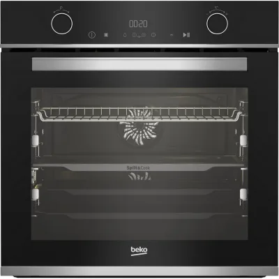 PRONTA CONSEGNA - Beko Forno Beyond multifunzione Split&Cook BBVM13400XDS finitura cristallo nero e inox da 60 cm
