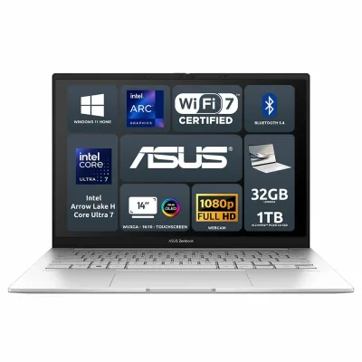 ASUS Zenbook 14 OLED UX3405CA-QL264W Intel Core Ultra 7 32GB Intel Arc Graphics SSD 1TB 14'' WUXGA Touchscreen Win11