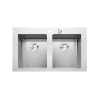 Barazza Lavello due vasche MOOD 1LMDR92 finitura inox satinato da 86x51 cm - IN PROMOZIONE FINO AL 6/07