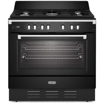 De Longhi Cucina a libera installazione BS 965 MNN a 5 fuochi e forno elettrico ventilato finitura nero da 90 cm