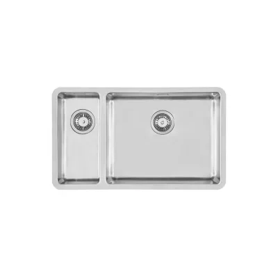 Foster Lavello due vasche 2204 851 finitura acciaio inox da 76x45 cm - Vasca grande a destra - IN PROMOZIONE FINO AL 30/06