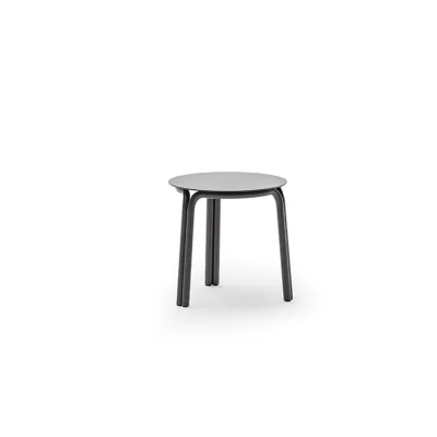 Unopiù Tavolino rotondo fisso SALÒ in alluminio e piano a scelta da Ø45 cm - IN PROMOZIONE FINO AL 6/07