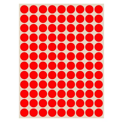 Foglietti adesivi Segnafalli Rosso fluo - Ø 15mm, 300 foglietti