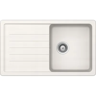 Schock Lavello una vasca con gocciolatoio TOLEDO D100 TOLD100A99 finitura bianco puro da 86x50 cm