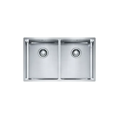 PRONTA CONSEGNA - Franke: Lavello due vasche Franke Box BXX 220 34-34/120 34-34 127.0370.188 finitura inox satinato da 74x45 cm