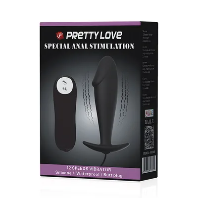 Plug anale vibrante Pretty Love con telecomando 12 funzioni waterproof in silicone