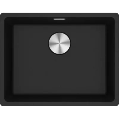 Franke: Lavello una vasca Vasche Sottotop Maris MRG 110-52 125.0686.716 finitura fragranite nero da 55.3x43.3 cm