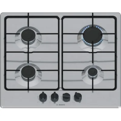 Bosch Piano cottura a gas PGP6B5K80 finitura acciaio inox da 60 cm - Serie 4