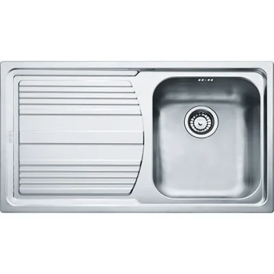 Franke: Lavello una vasca con gocciolatoio a sinistra Logica Line LLL 611-L 101.0086.240 finitura dekor da 86x50 cm