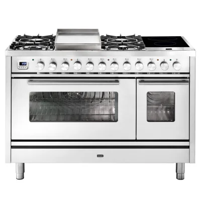 Ilve Cucina P12W Professional Plus P12FIDWE3 doppio forno e piano cottura 6 fuochi con fry top dual e 2 zone induzione da 120cm - IN PROMOZIONE FINO AL 6/07