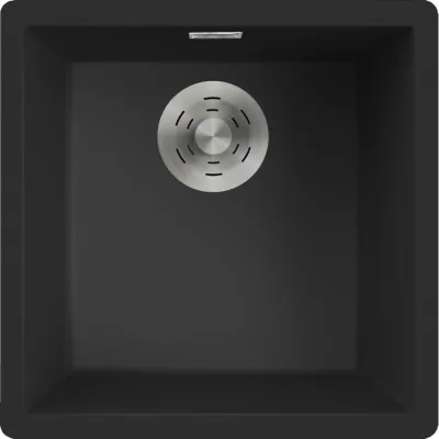 Elleci Lavello una vasca ZEN 102 LKZ10286 finitura composito K86 nero da 45.6x45.6 cm