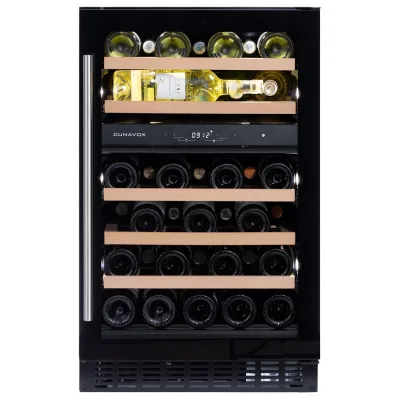 Dunavox Cantina vino a incasso o a libera installazione Flow-38 DAUF-38.100DB finitura full glass nero da 49.5 cm