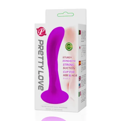 Plug anale silicone curvo 13,5 cm sex toy unisex ventosa forte waterproof