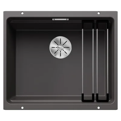 Blanco Lavello a una vasca ETAGON 500-U Dark Steel 4522228 finitura grigio roccia da 53x46 cm - Sottotop