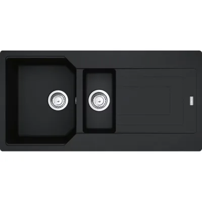 PRONTA CONSEGNA - Franke Lavello una vasca con vaschetta e gocciolatoio Urban Incasso UBG 651 114.0686.779 in fragranite nero da 100x50 cm