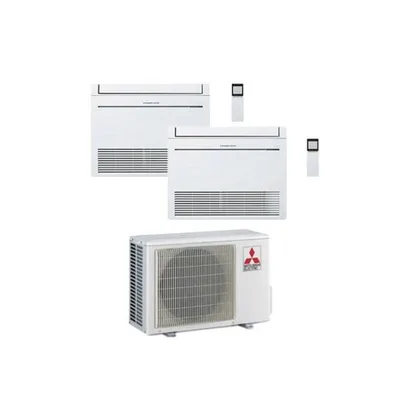 Climatizzatore Condizionatore MITSUBISHI Dual Split PAVIMENTO 9+12 Serie MFZ-KT Inverter Con MXZ-3F54VF R-32 WI-FI OPTIONAL 9000+12000 A+++/A++