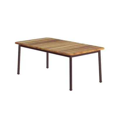 Unopiù Tavolo allungabile VERSILIA con struttura in alluminio e piano in teak da 180(240)x100 cm - IN PROMOZIONE FINO AL 6/07