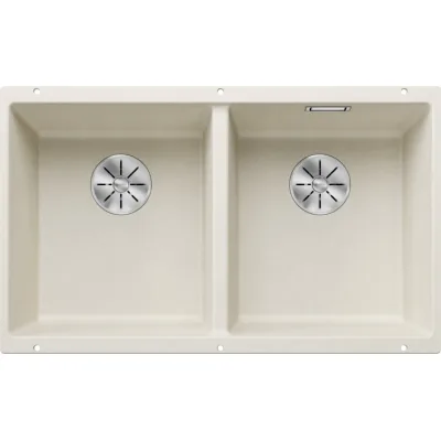 Blanco | Lavello due vasche SUBLINE 350/350-U 1527164 finitura soft white da 75.5x46 cm - Sottotop