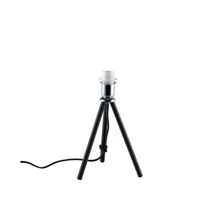 Base lampada da tavolo in metallo nero, 1 luce E14, 25cm