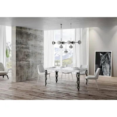 Itamoby Tavolo allungabile Karamay in nobilitato e talaio in ferro antracite da 180(440)x90 cm