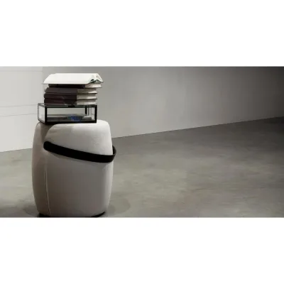 Maronese Acf Pouf BOTTE con maniglia in vero cuoio da Ø40 cm