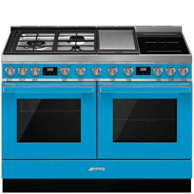 Smeg S Cucina CPF120IGMPT con doppio forno termoventilato e piano cottura misto finitura turchese da 120x90 cm