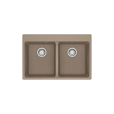PRONTA CONSEGNA - Franke: Lavello due vasche Vasche Sopratop Centro MRG 620-34-34 FTL 114.0661.696 finitura fragranite oyster da 76x50 cm
