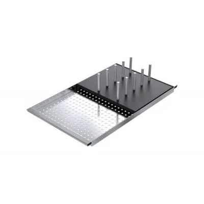 Barazza Coprivasca forato 1CIFX finitura inox con scolapiatti HPL nero da 25x43 cm