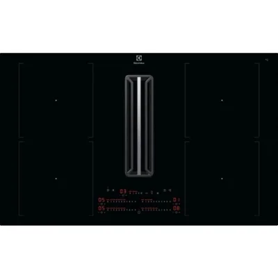 PRONTA CONSEGNA - Electrolux Piano cottura a induzione con cappa integrata versione aspirante KCD84453CK nero da 83 cm