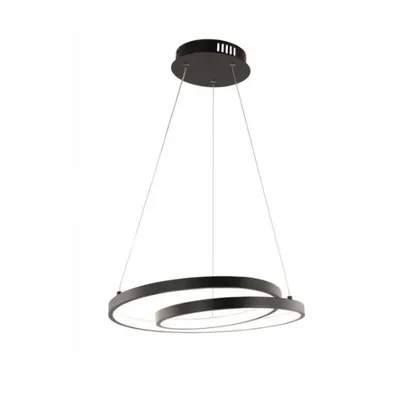 Lampadario a sospensione LED nero a spirale moderno, 60W, CCT, 150x80cm