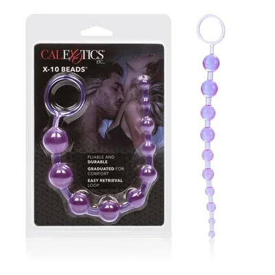 Perline anali CalExotics X-10 Beads viola 10 sfere graduate flessibili PVC anali