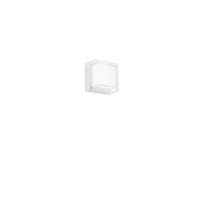Applique da esterno quadrata in policarbonato bianco, LED 15W, CCT, 16x10cm