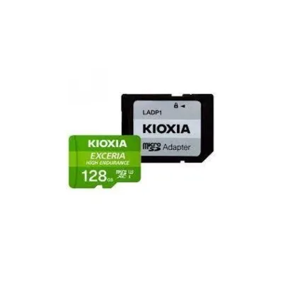 Scheda Memoria Micro SDXC Kioxia Exceria ad alta resistenza 128 GB UHS-I V30 Classe 10 con adattatore LMHE1G128G