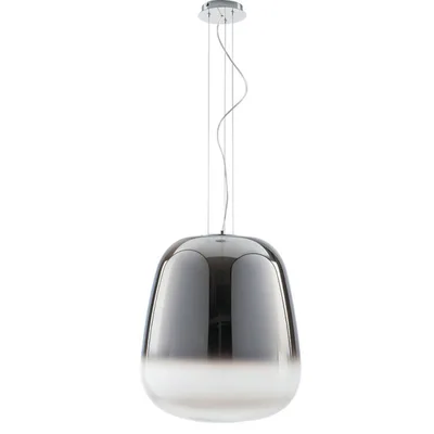 Lampadario a sospensione moderno grigio in vetro, max 60W, 45x150cm