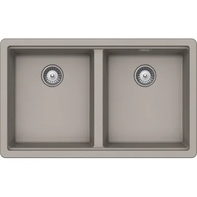 Schock Lavello due vasche BROOKLYN N200U BYKN200U42 finitura grigio tortora da 73.2x43.8 cm