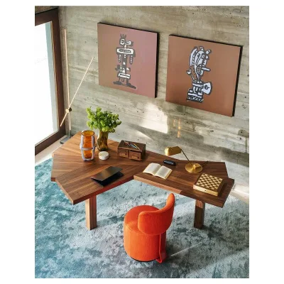 Cassina Tavolo fisso Ventaglio in noce canaletto da 235x157 cm - Edizione limitata