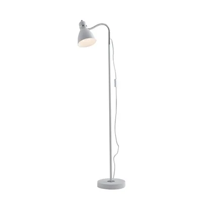 Piantana in metallo bianco con diffusore orientabile, 1 luce E27, 34x142cm