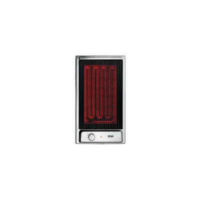De Longhi Bistecchiera elettrica GVI 13/2 in acciaio inox e vetro nero da 29 cm