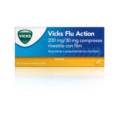 VICKS FLU ACTION 12 COMPRESSE 200+30MG