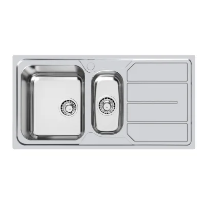 Foster Lavello una vasca con vaschetta e gocciolatoio a destra 1197 162 finitura acciaio inox da 97x50 cm