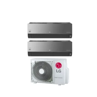 Climatizzatore Condizionatore LG DUAL SPLIT Inverter serie Artcool Mirror Specchio 9+12 con MU2R17 UL0 R-32 9000+12000 Wi-Fi Int