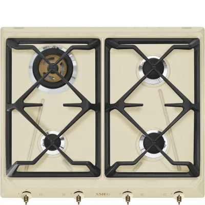 Smeg Piano cottura a gas SRV864POGH finitura panna da 60cm - IN PROMOZIONE FINO AL 30/06