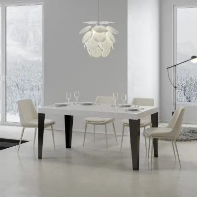 Itamoby Tavolo allungabile Flame in nobilitato e talaio in ferro antracite da 160(264)x90 cm